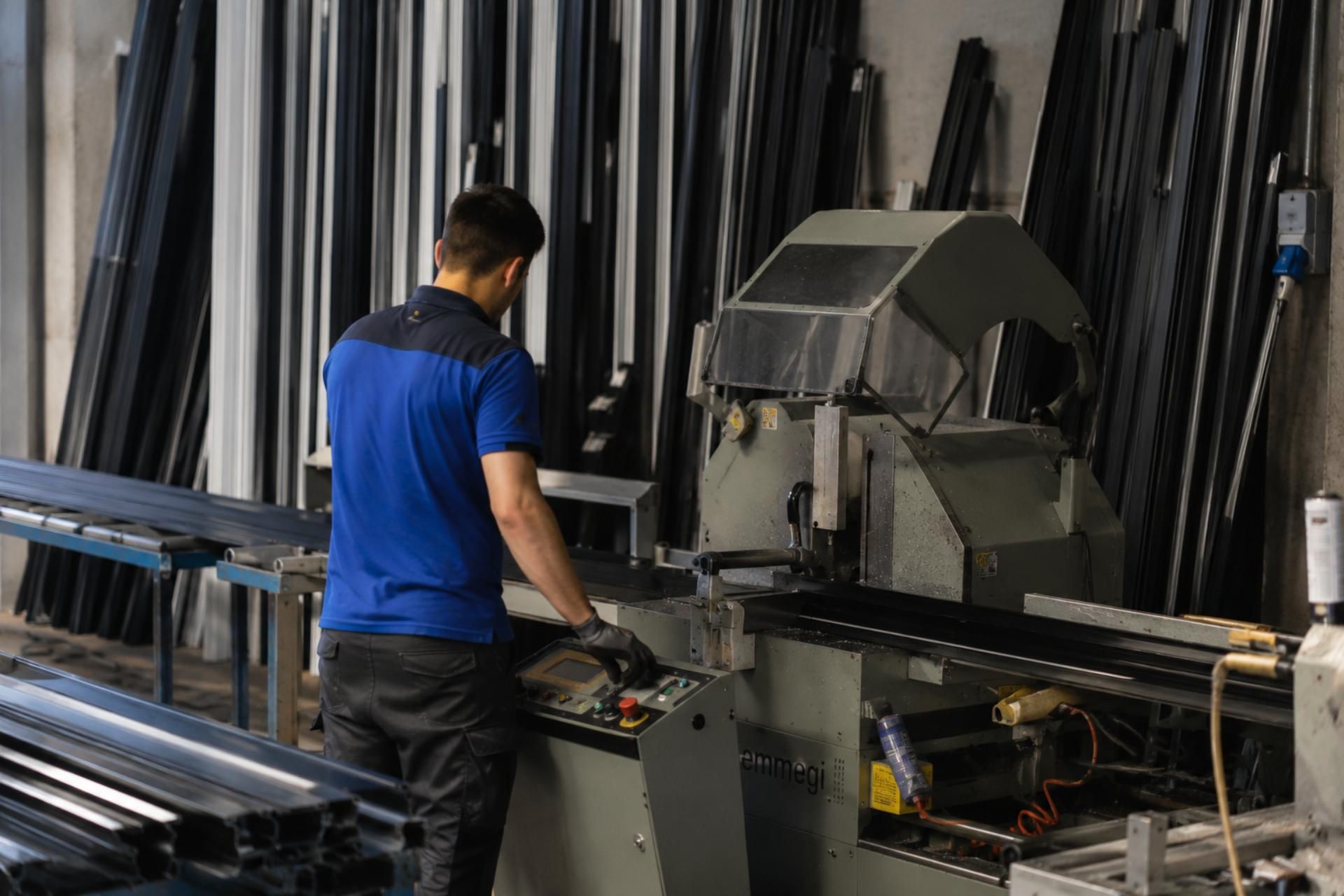 Arbeider werkt aan machine fit connect