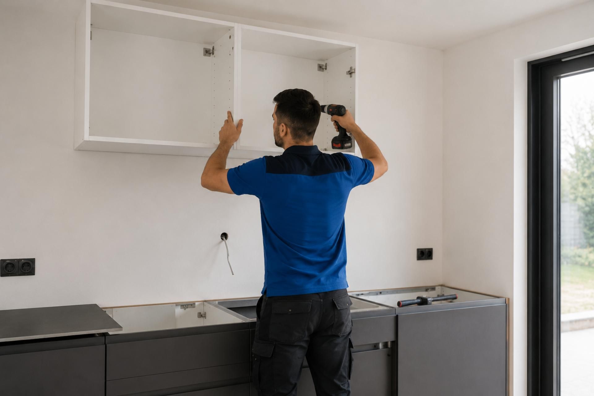 Keukenmonteur installeert inbouwkeuken fit connect